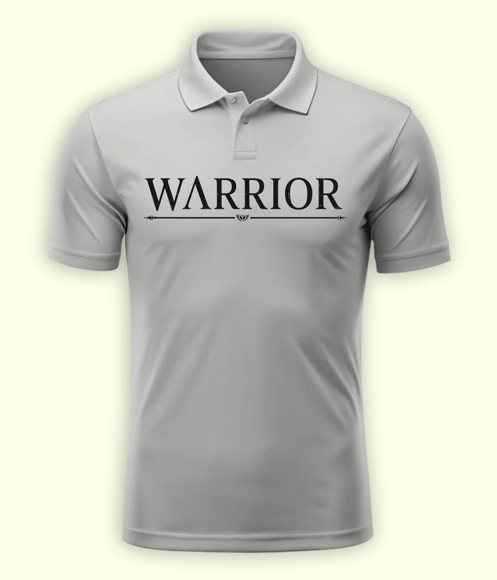 Heather Grey Warrior Polo T-Shirt