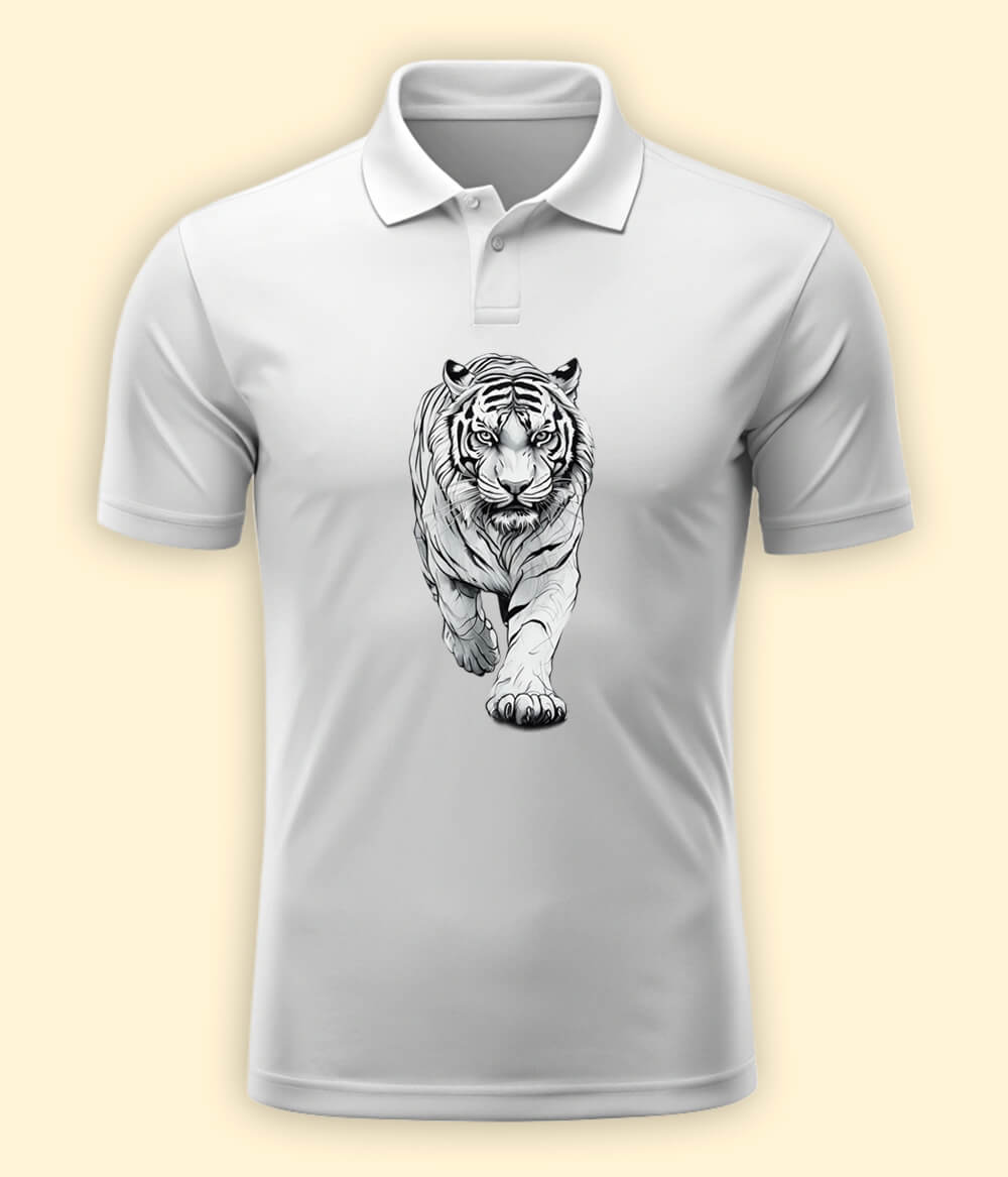 White Tiger Polo T-Shirt