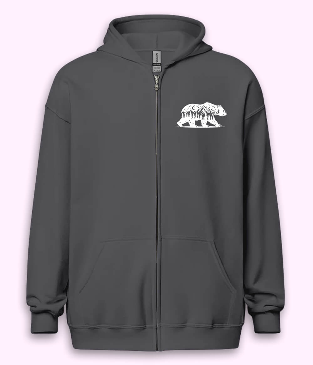 Wilderness Bear Zipper Hoodie