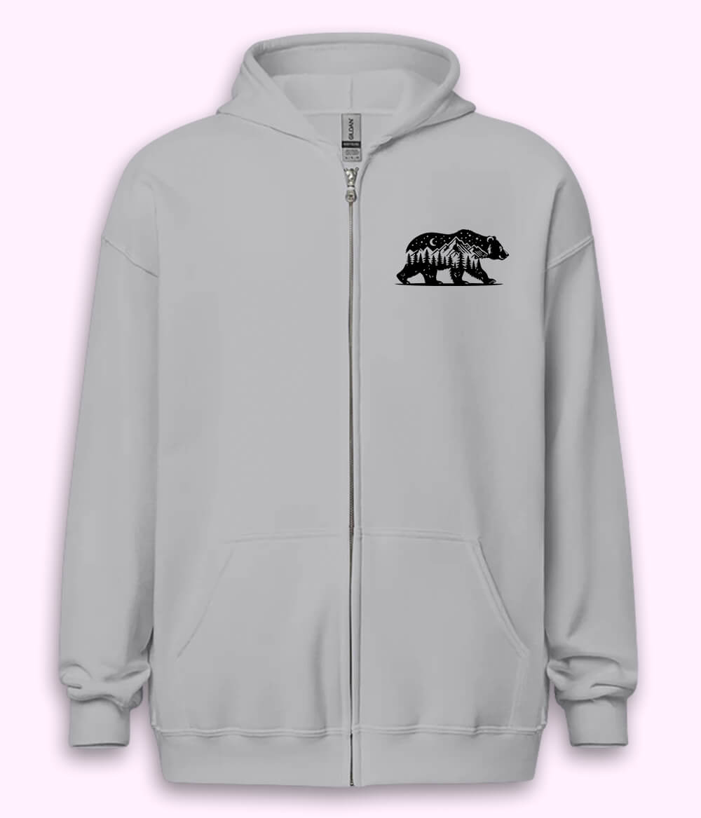 Wilderness Bear Zipper Hoodie
