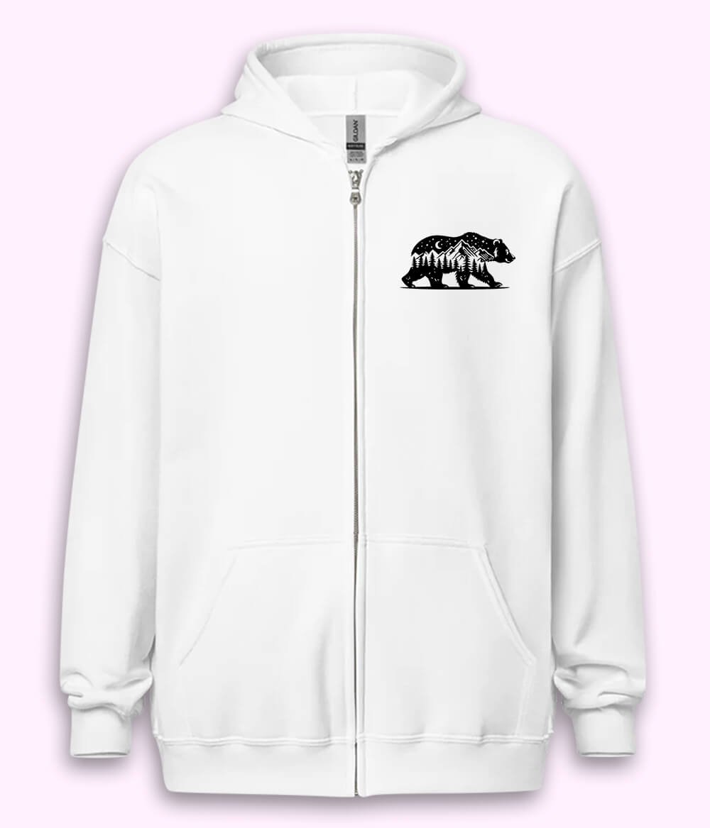 Wilderness Bear Zipper Hoodie