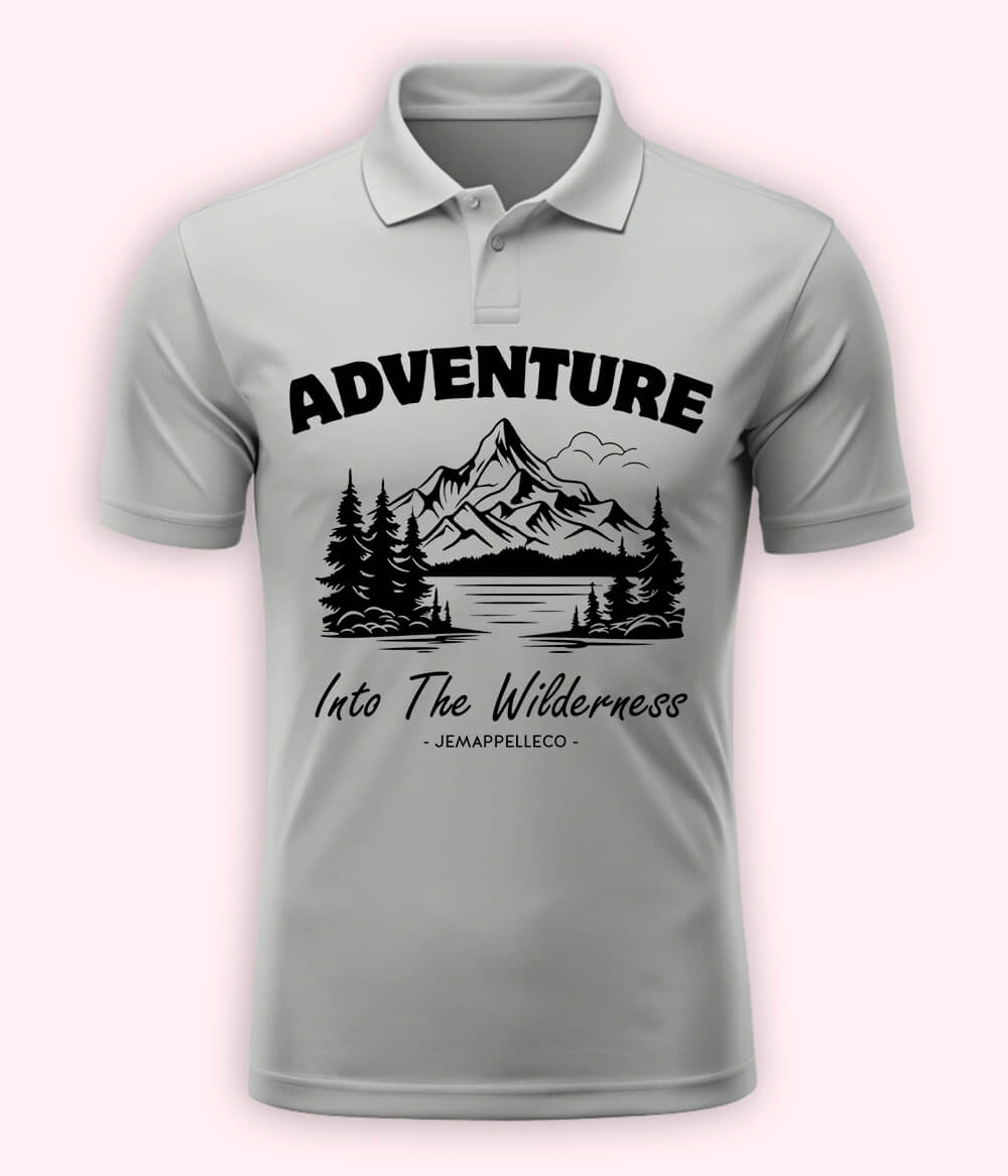 Heather Grey Wilderness Polo T-Shirt