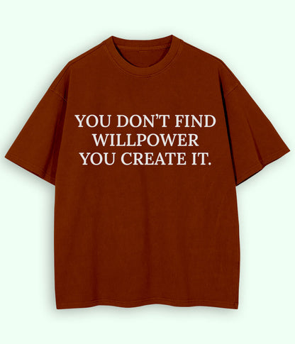 Brown Will Power Oversized Drop Shoulder T-Shirt (Unisex)
