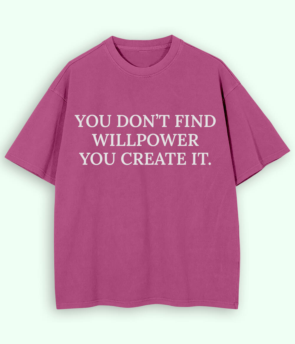 Light Purple Will Power Oversized Drop Shoulder T-Shirt (Unisex)