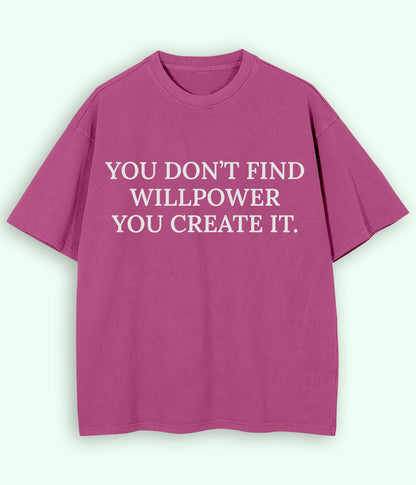 Light Purple Will Power Oversized Drop Shoulder T-Shirt (Unisex)