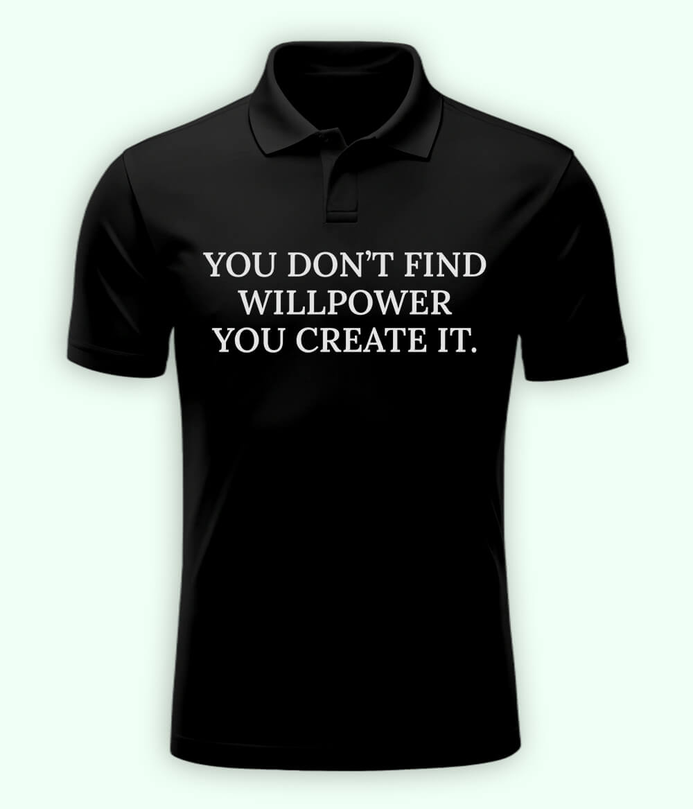 Black Willpower Polo T-Shirt