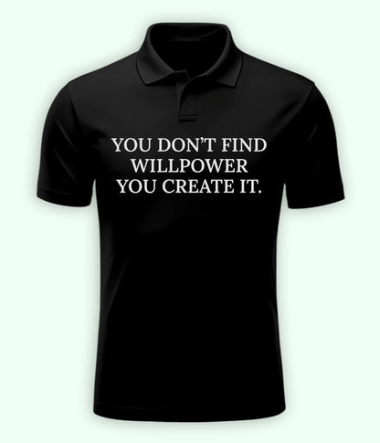 Black Willpower Polo T-Shirt
