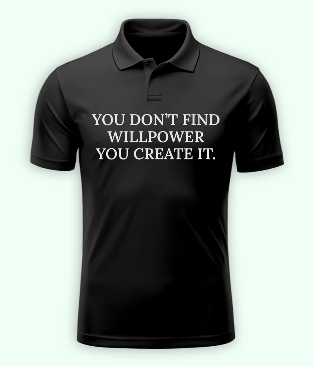 Charcoal Grey Willpower Polo T-Shirt