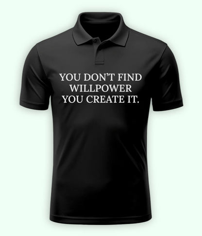 Charcoal Grey Willpower Polo T-Shirt