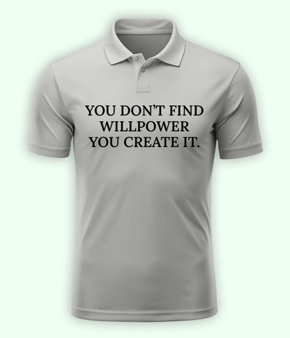 Heather Grey Willpower Polo T-Shirt