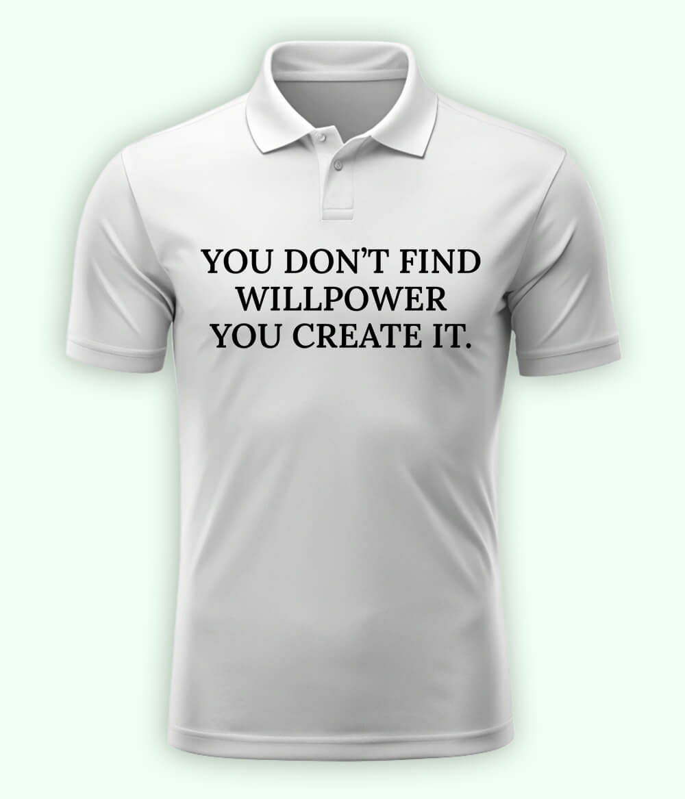 White Willpower Polo T-Shirt