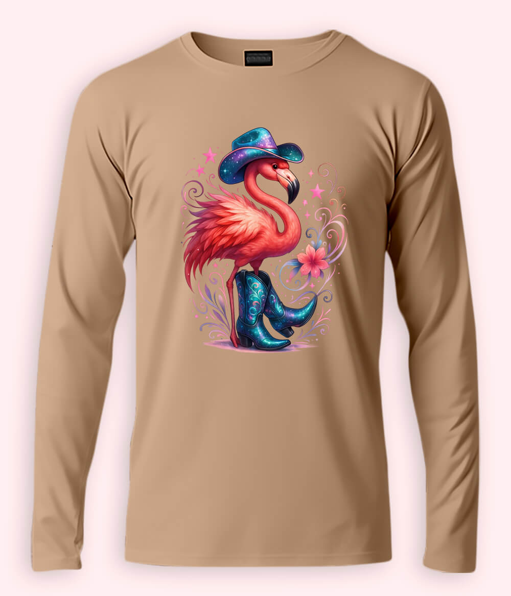 Women Fancy Long Sleeve Beige T-Shirt