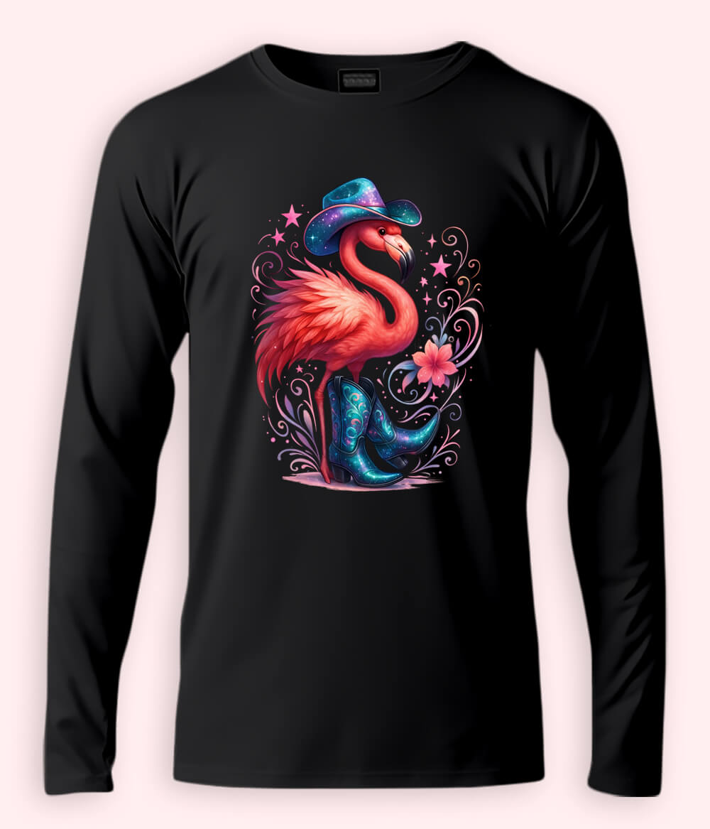 Women Fancy Long Sleeve Black T-Shirt