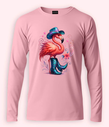 Women Fancy Long Sleeve Light Pink T-Shirt