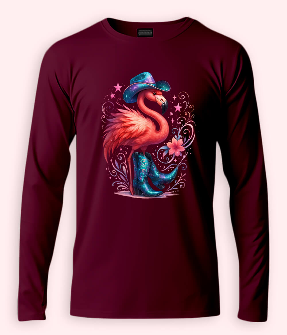 Women Fancy Long Sleeve Maroon T-Shirt