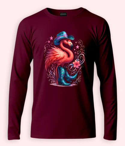Women Fancy Long Sleeve Maroon T-Shirt