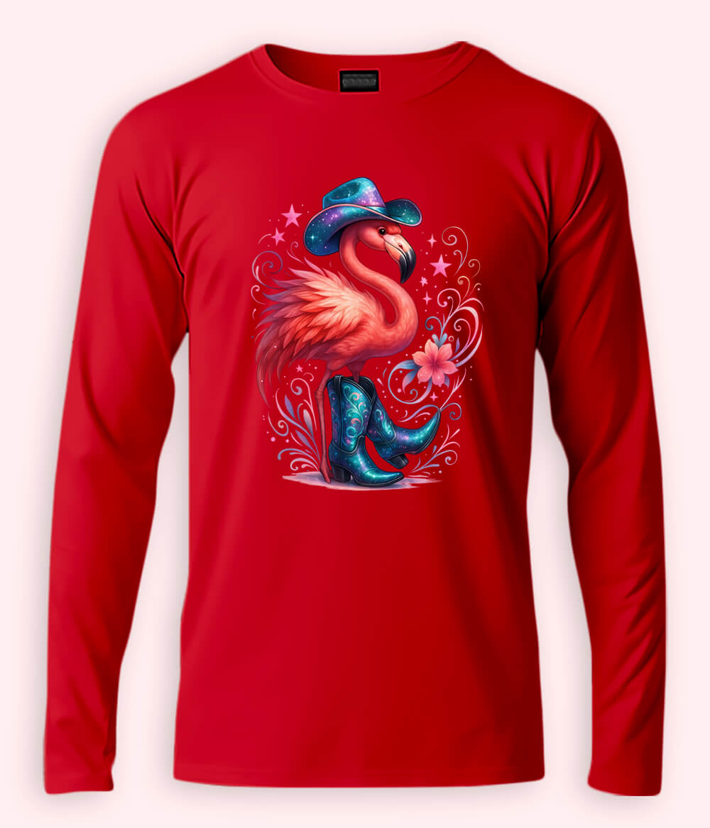 Women Fancy Long Sleeve Red T-Shirt