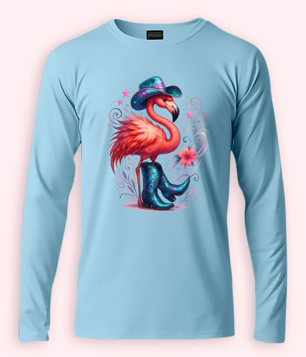 Women Fancy Long Sleeve Sky Blue T-Shirt