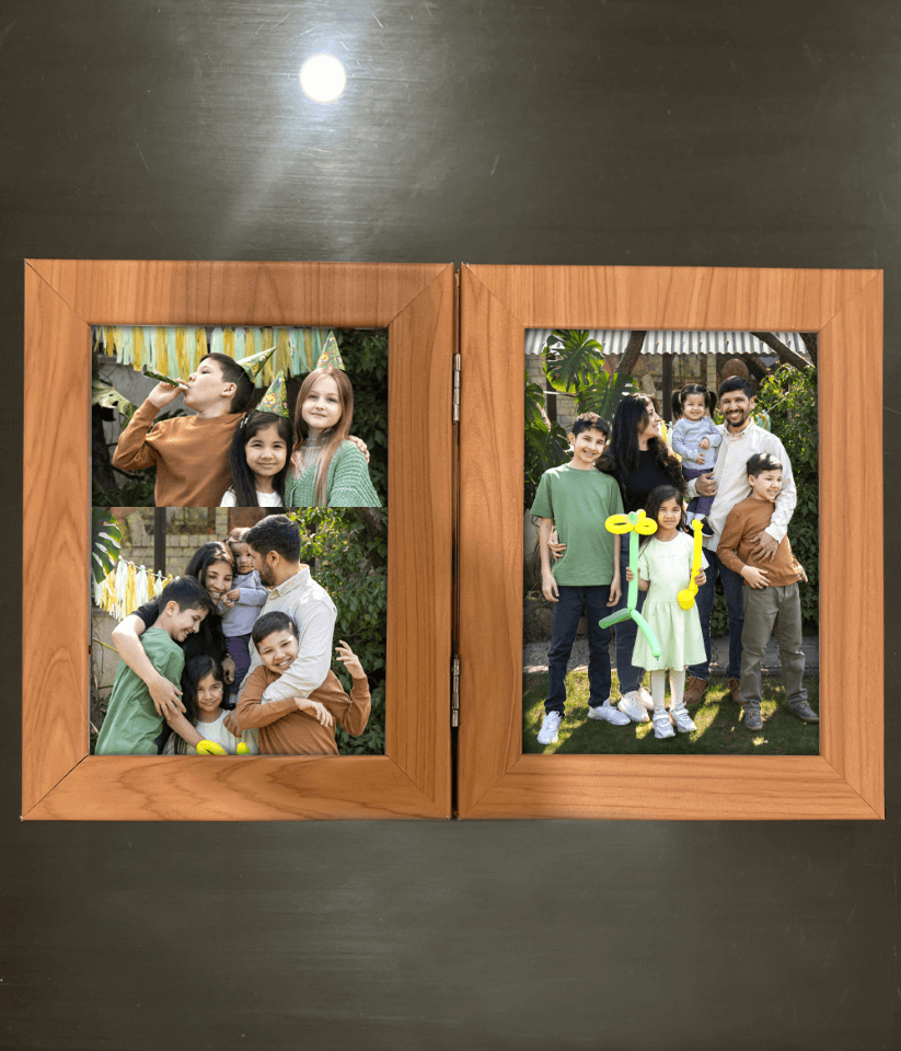 Wooden Folding Photo Frame