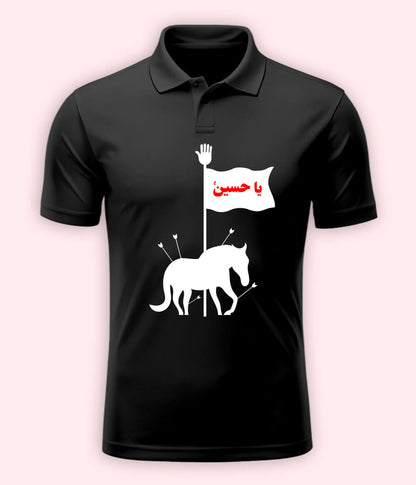 Charcoal Grey Ya Hussain Polo T-Shirt