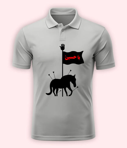 Heather Grey Ya Hussain Polo T-Shirt