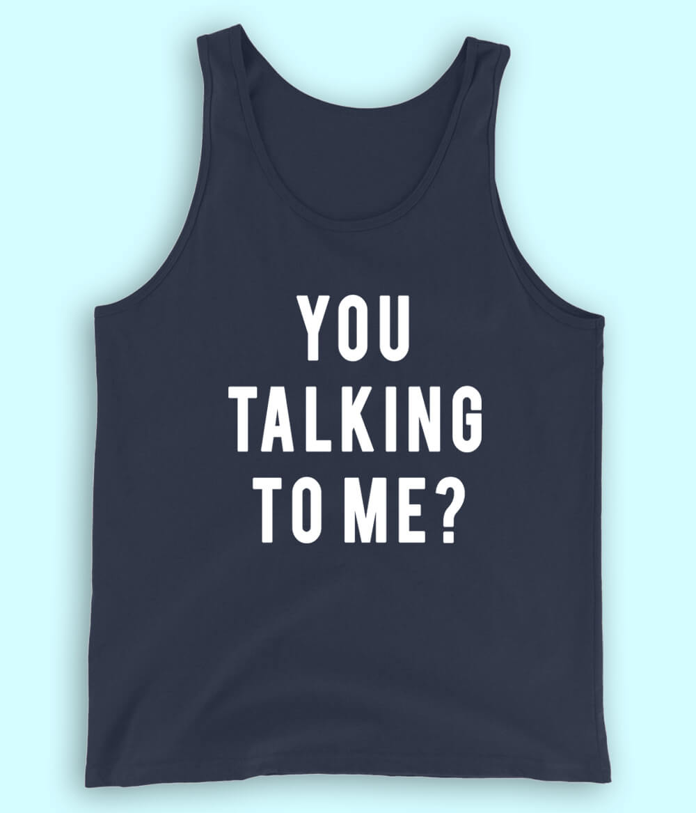 You Talking to Me Navy Tanktop (Unisex)