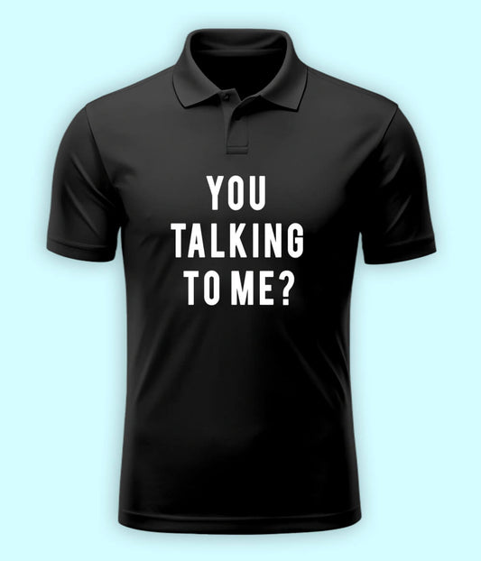 You Talking to Me Polo Charcoal Grey T-Shirt