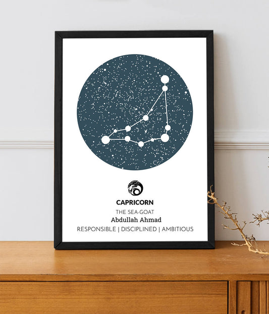 Personalized Zodiac Star Map Frame | Celestial Art | Home Decor