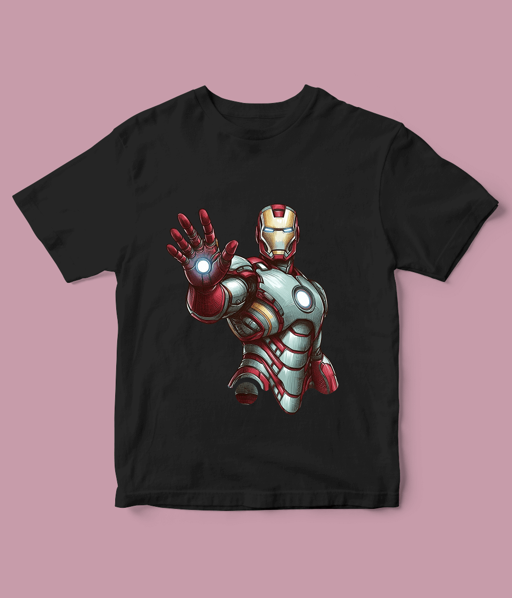 black Iron Man T-Shirt