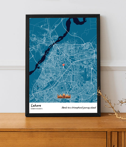 Personalized Lahore Map frame | Map Picture