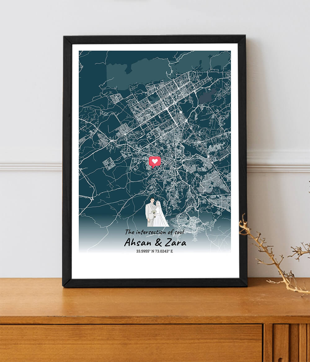 City Map Poster Rawalpindi | Customizable Map Frame