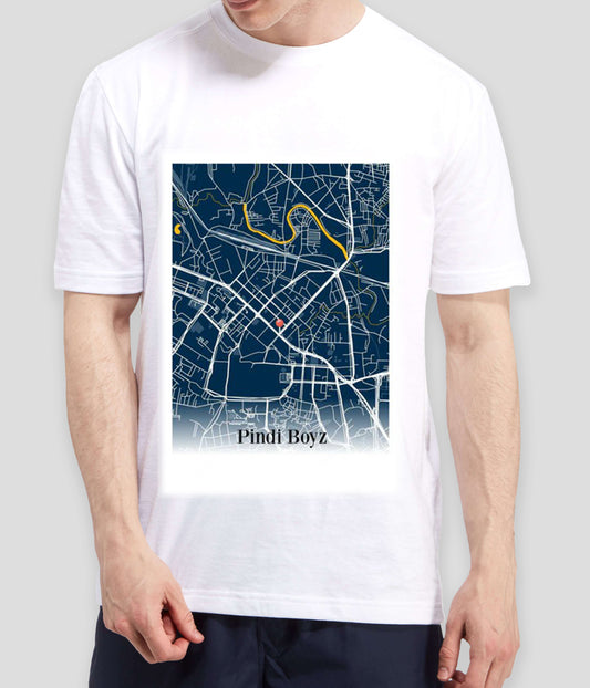 Rawalpindi City Map Unisex T Shirt (Customizable)