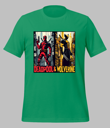 Green Deadpool and Wolverine T-Shirt for Men