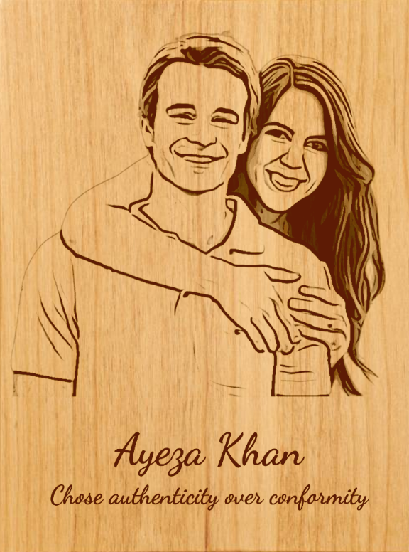 Wooden Couple Picture Frame