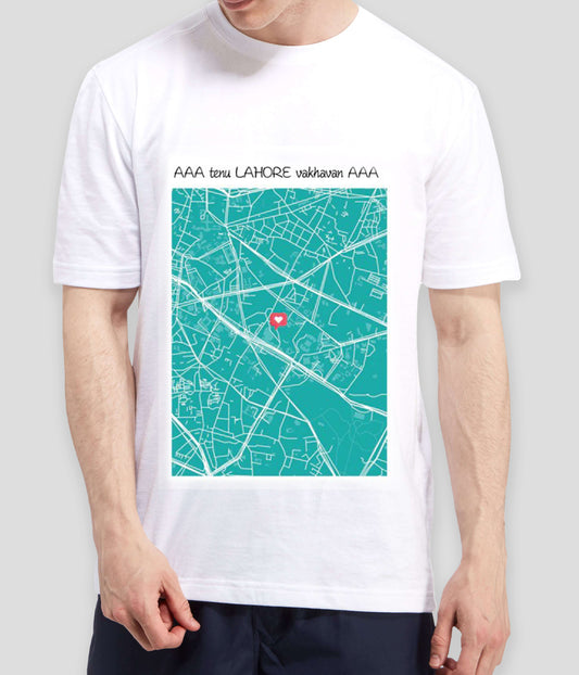 Lahore City Map Unisex T-Shirt (Customizable)