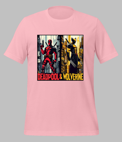 light pink Deadpool and Wolverine T-Shirt for Men