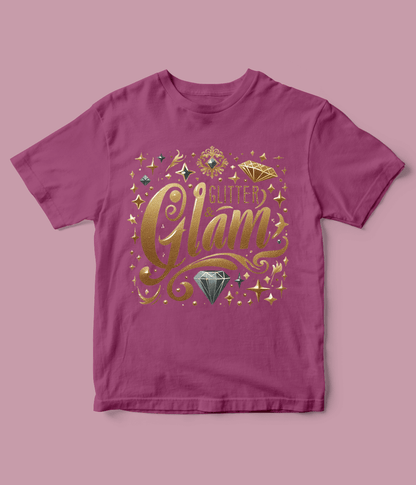 light purple Glitter Glam T Shirt for Girls