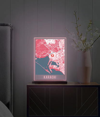 Karachi Lahore Islamabad Map Lamp