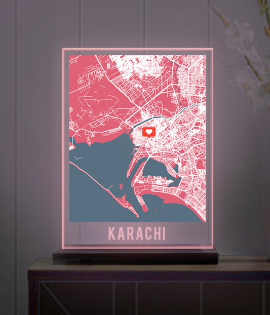 Karachi Lahore Islamabad Map Lamp