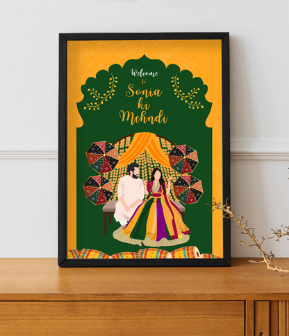 Mehndi Welcome Sign Frame