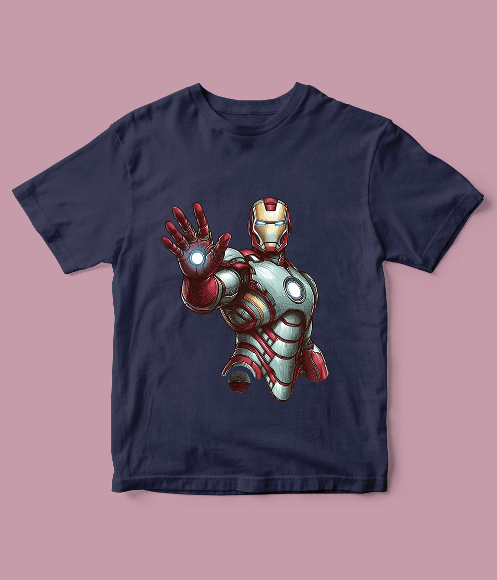 navy blue Iron Man T-Shirt