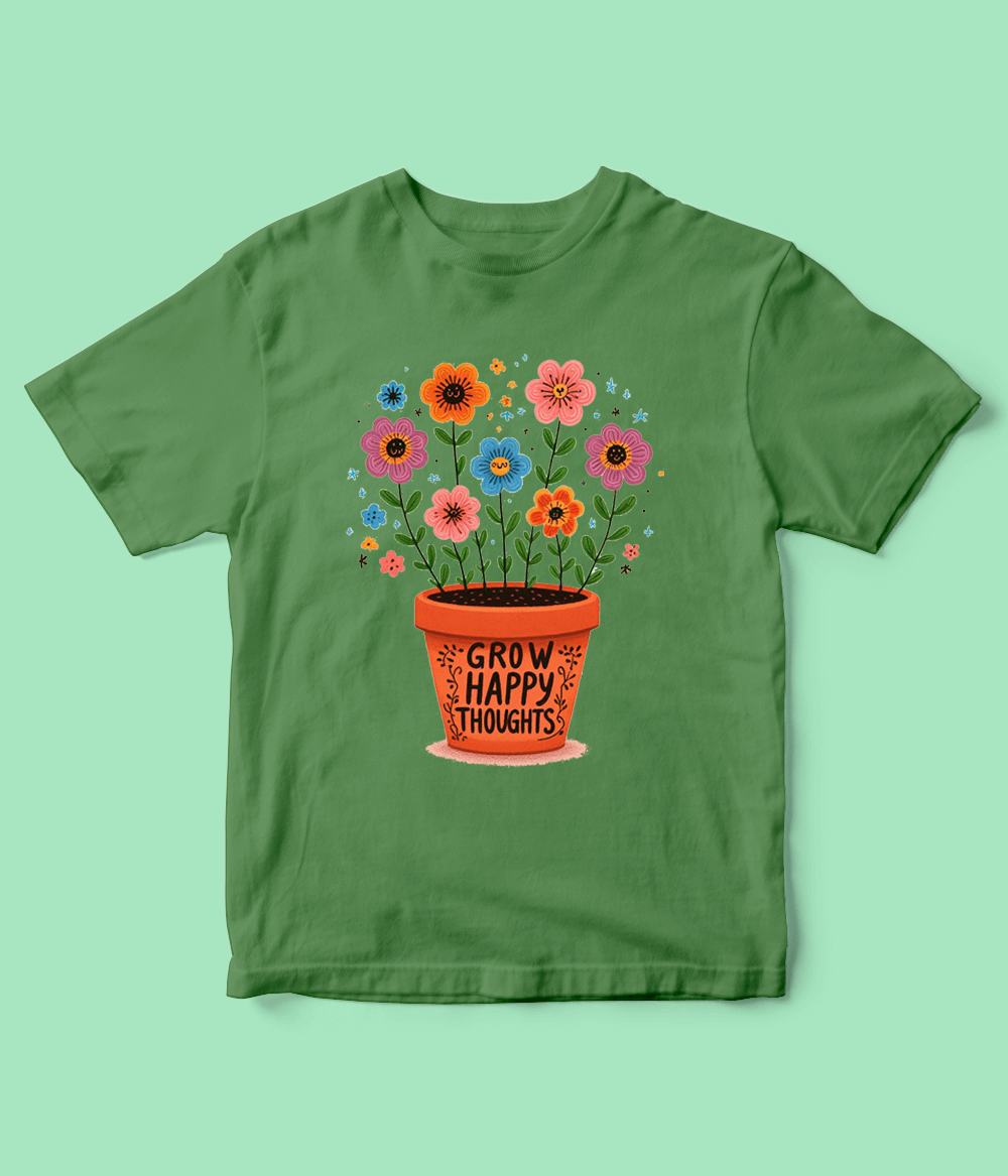 Grow Happy Thoughts Shirt for Girls