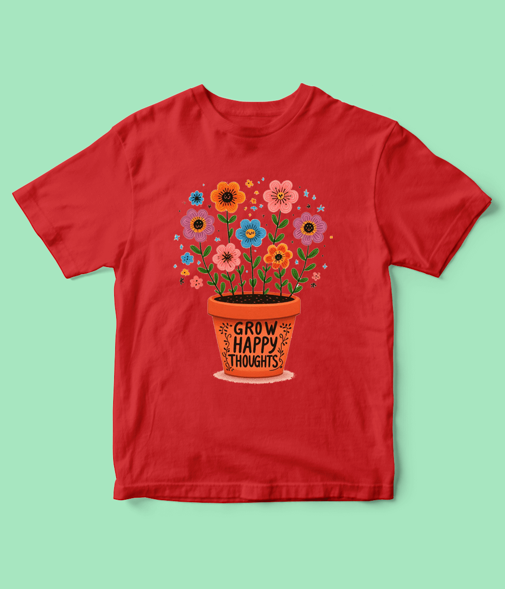 Grow Happy Thoughts Shirt for Girls