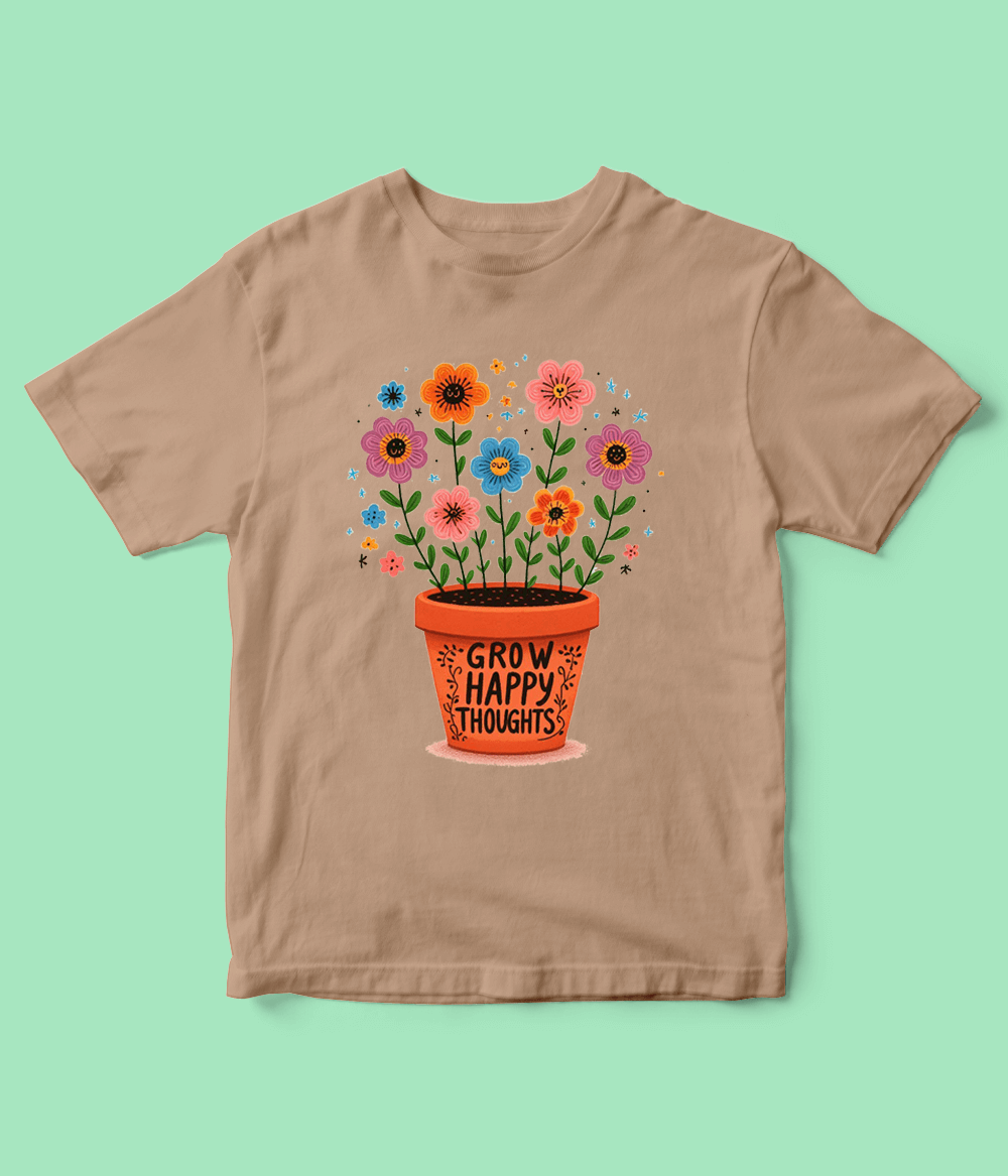 Grow Happy Thoughts Shirt for Girls