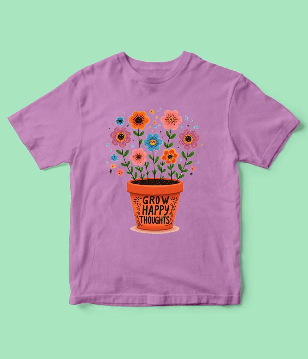 Grow Happy Thoughts Shirt for Girls