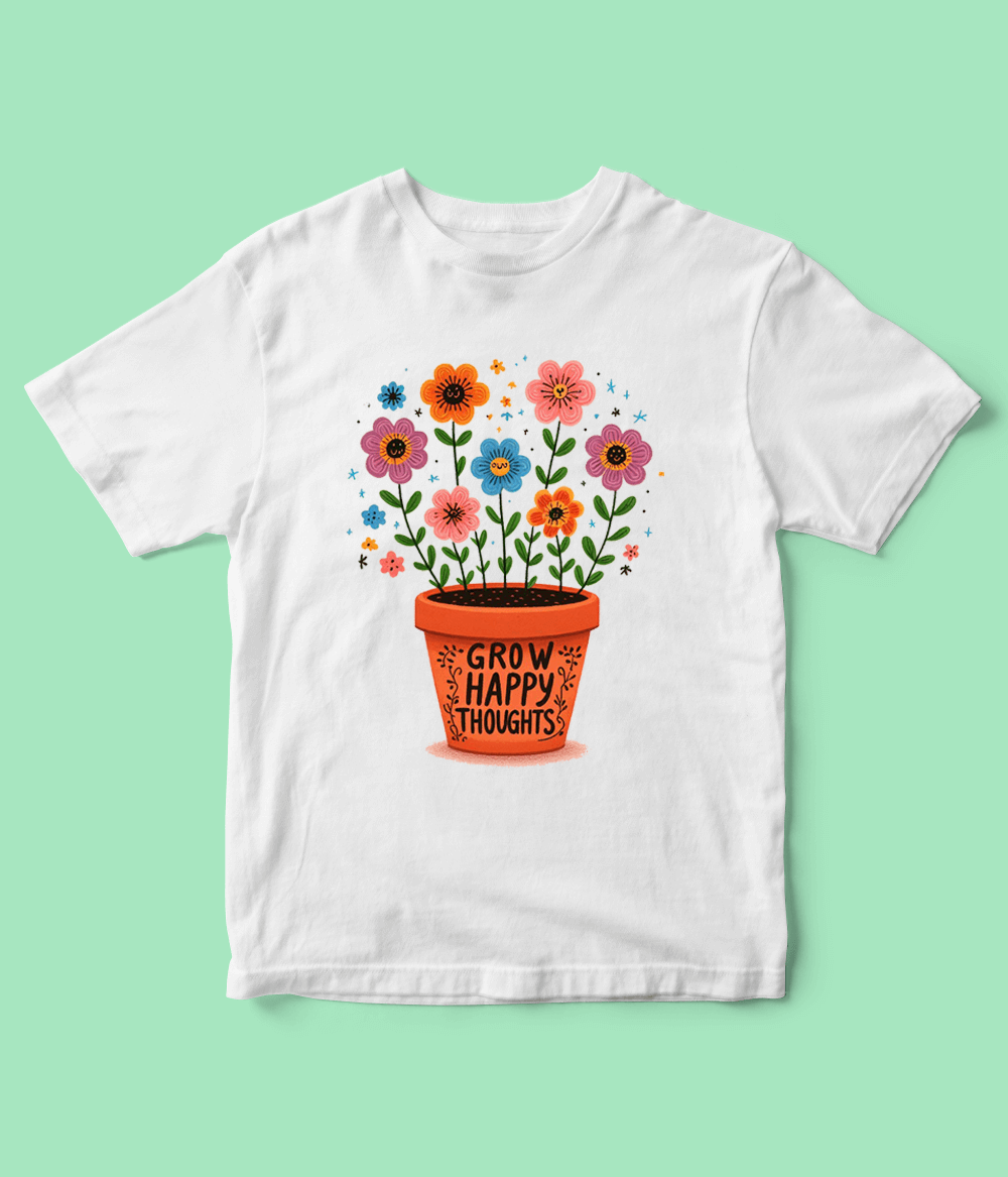 Grow Happy Thoughts Shirt for Girls