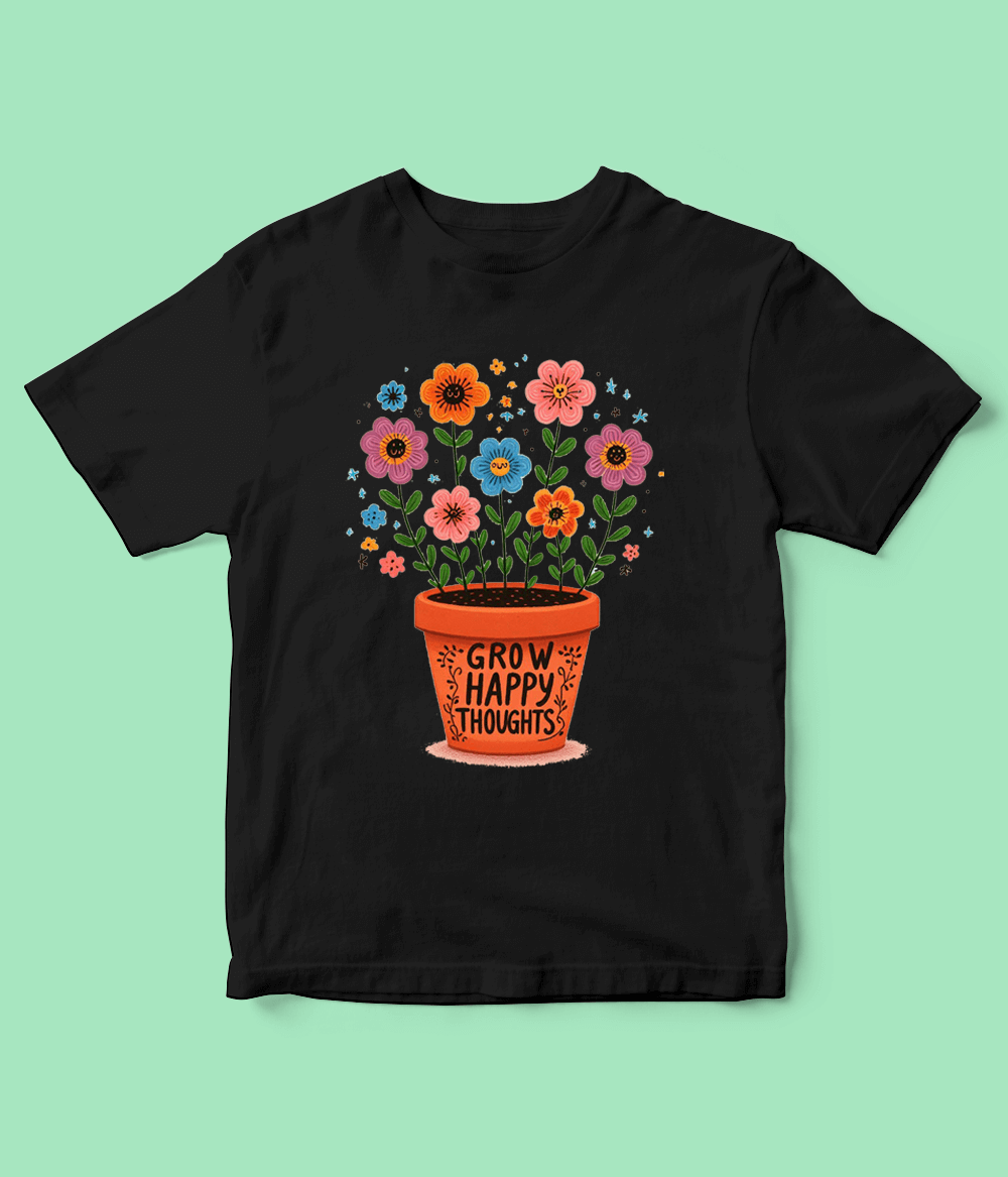 Grow Happy Thoughts Shirt for Girls