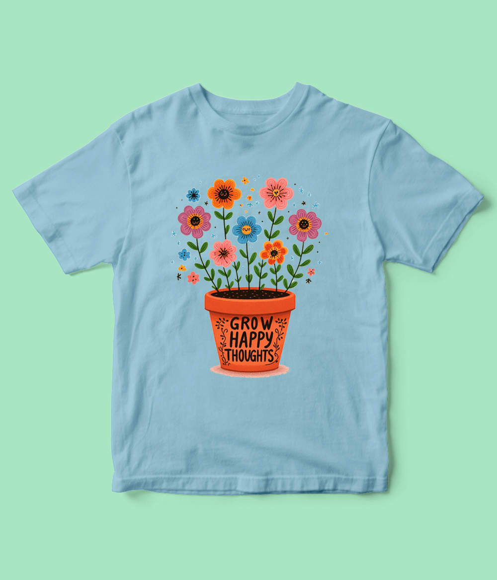 Grow Happy Thoughts Shirt for Girls