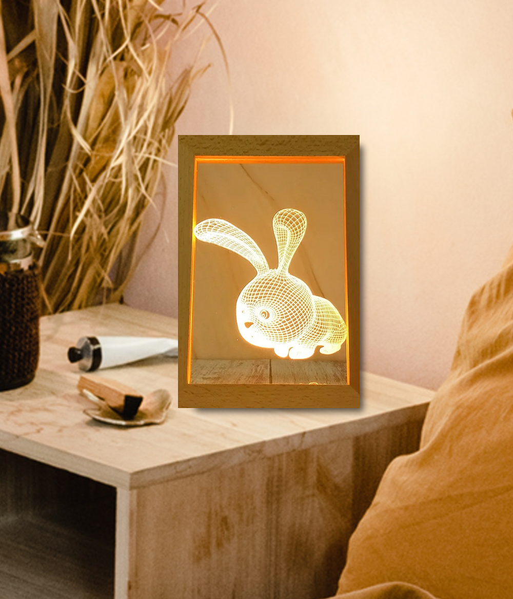  Rabbit Lamp | 3D Illusion Night  Lamp