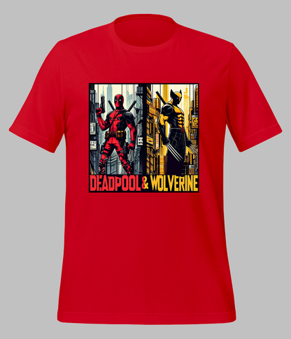 red Deadpool and Wolverine T-Shirt for Men